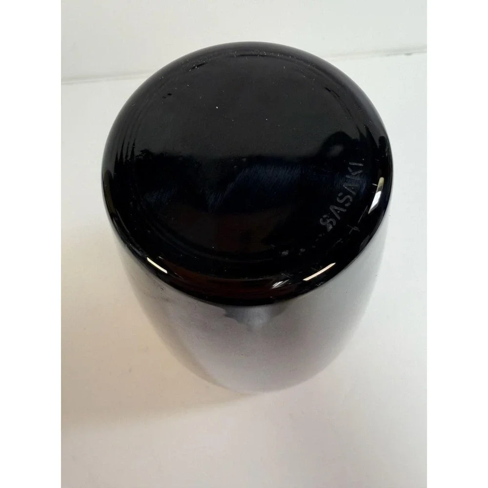 Sasaki Ward Bennett 24% Lead Crystal Black Sengai Vase 6.5